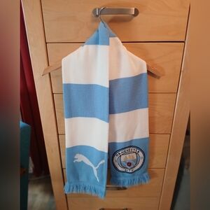 Puma Manchester City Light Blue and White Striped Scarf